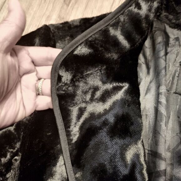 RARE EMPORIO ARMANI Velvet Like Jacket Black Size 42 US 6 Made In Italy - Picture 8 of 14